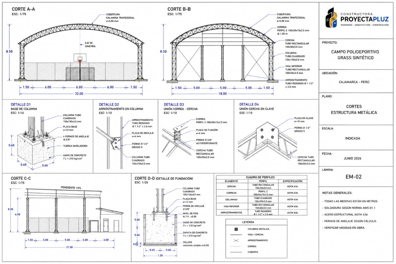 Cortes estructura metálica